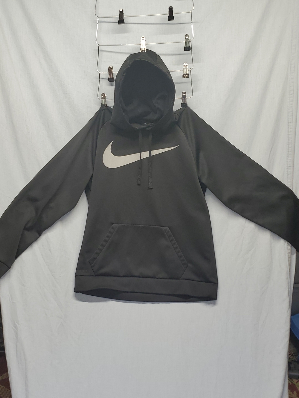 Nike Black Pullover Hoodie with Gray Swoosh #231